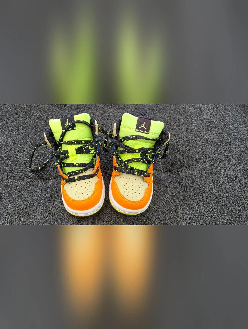 Nike Toddler High-Top Sneakers in Neon Yellow, Orange & Purple